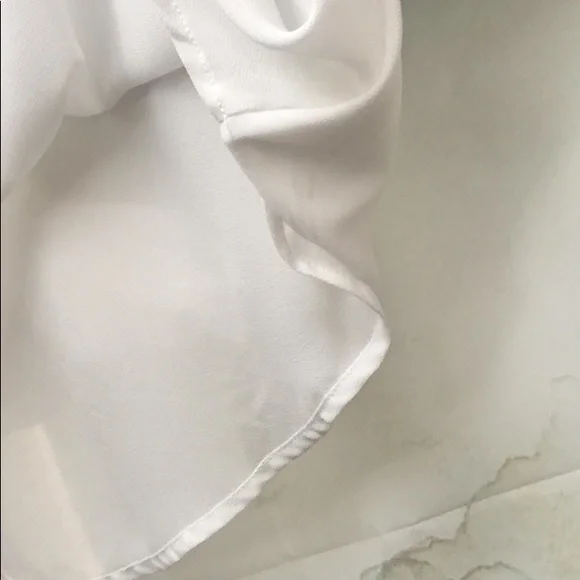 Naked Zebra Boho Chic Surplice Draped Chiffon Long Sleeve Blouse - Picture 6 of 9